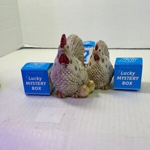 Charming Rooster, Hen and Chicks Figurine